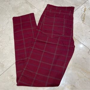 Men's Burgundy Checkered Pants